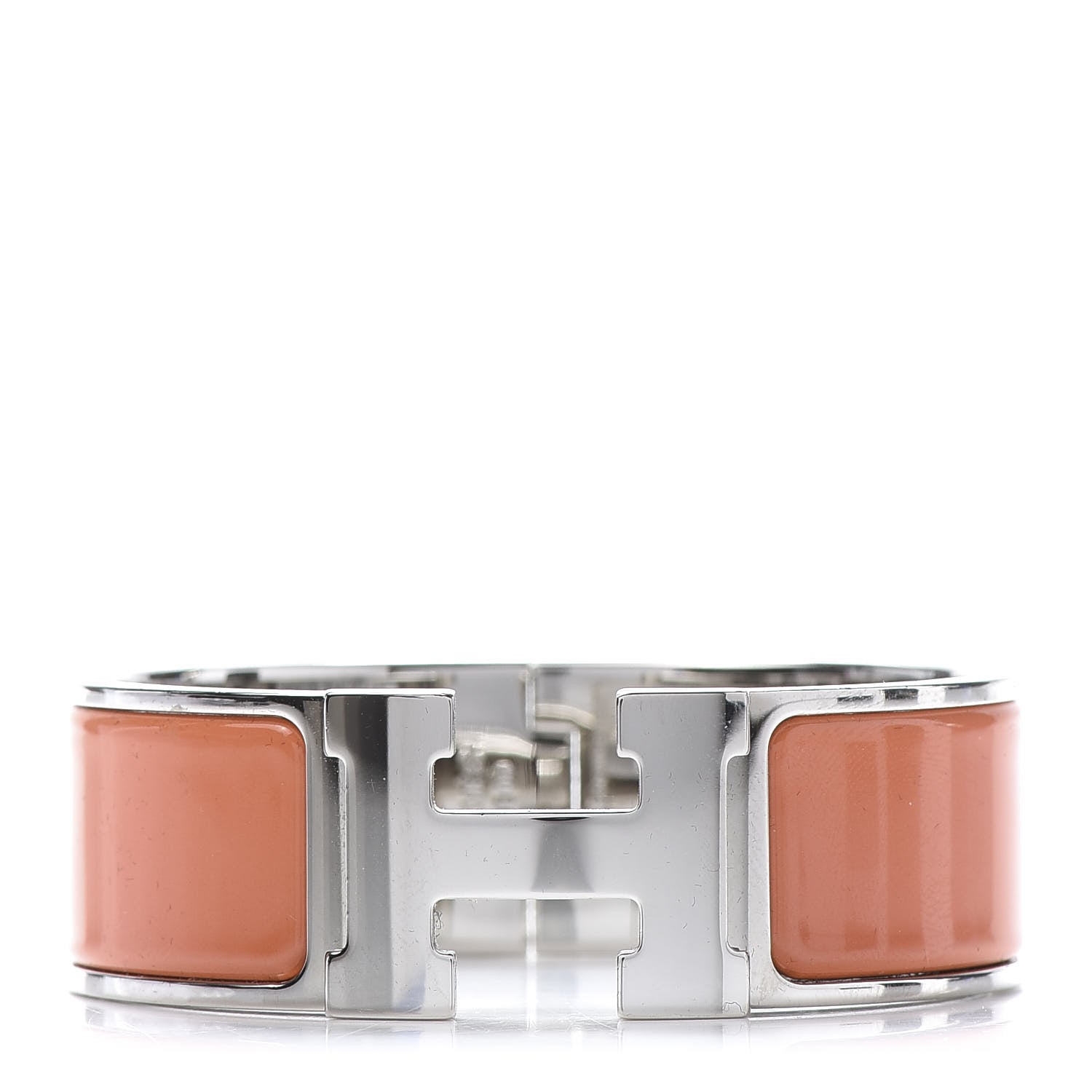 Hermes Enamel Wide Clic Clac H Bracelet PM Peach Melba 1 of 4