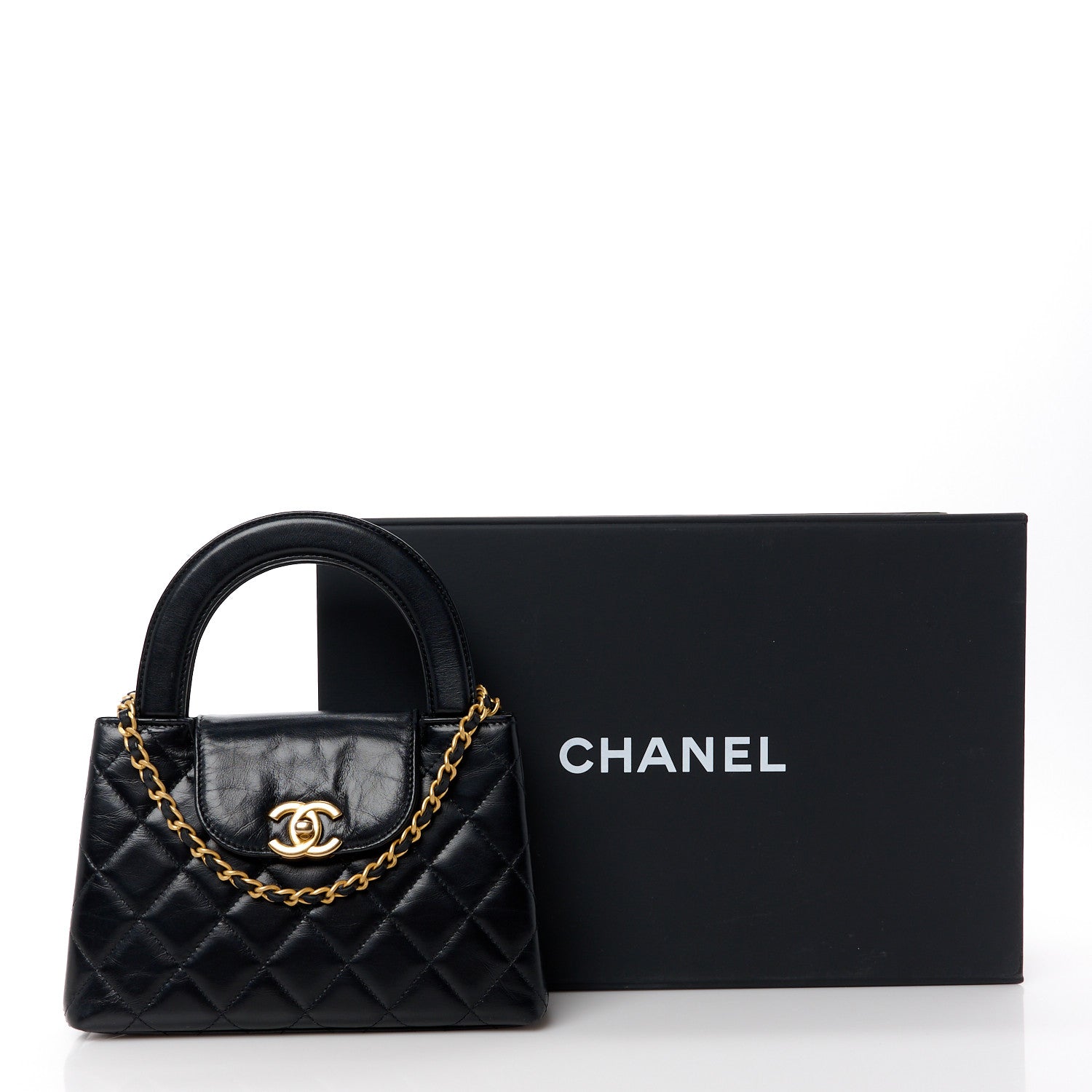Chanel Shiny Aged Calfskin Quilted Nano Kelly Shopper Black 12 of 12