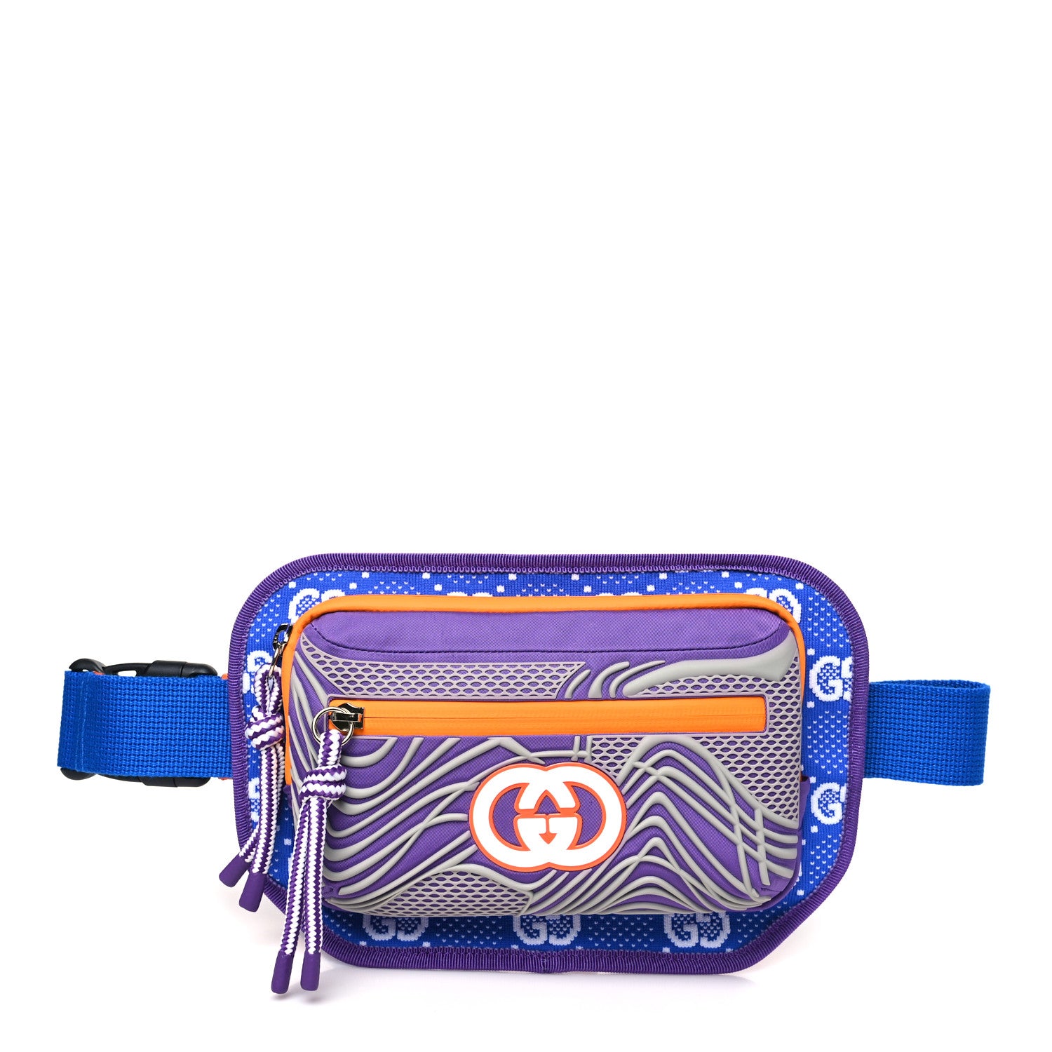 Gucci Jersey GG Monogram All Over Sporty Belt Bag  Grey White Multicolor 1 of 10