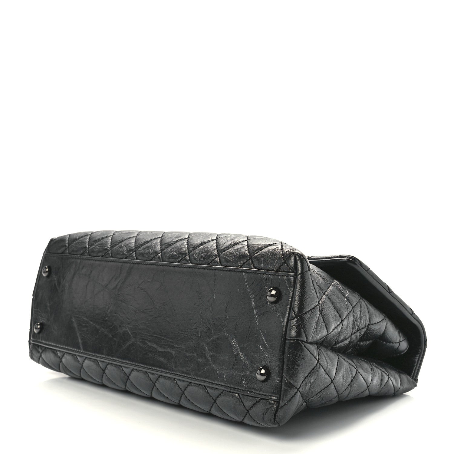 Chanel Aged Calfskin Quilted Medium Coco Handle Flap So Black 10 of 12