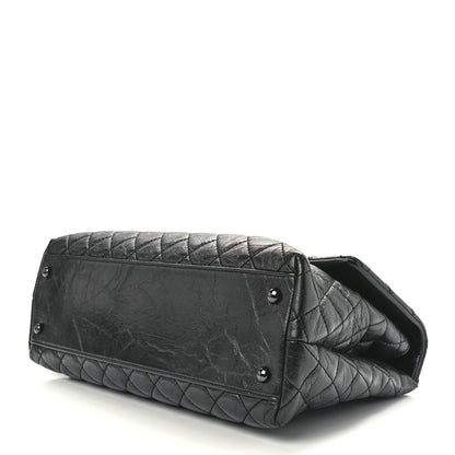Chanel Aged Calfskin Quilted Medium Coco Handle Flap So Black 10 of 12