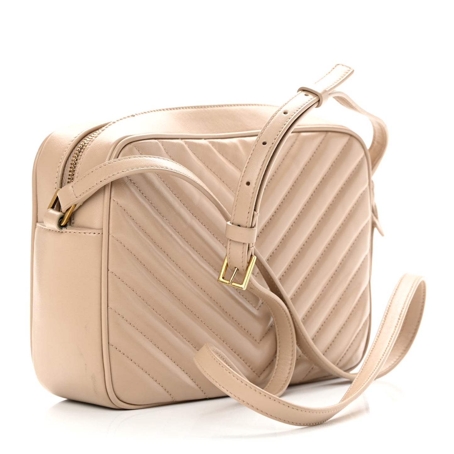 Calfskin Matelasse Monogram Lou Camera Bag Dark Beige