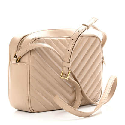 Saint Laurent Calfskin Matelasse Monogram Lou Camera Bag Dark Beige 2 of 14