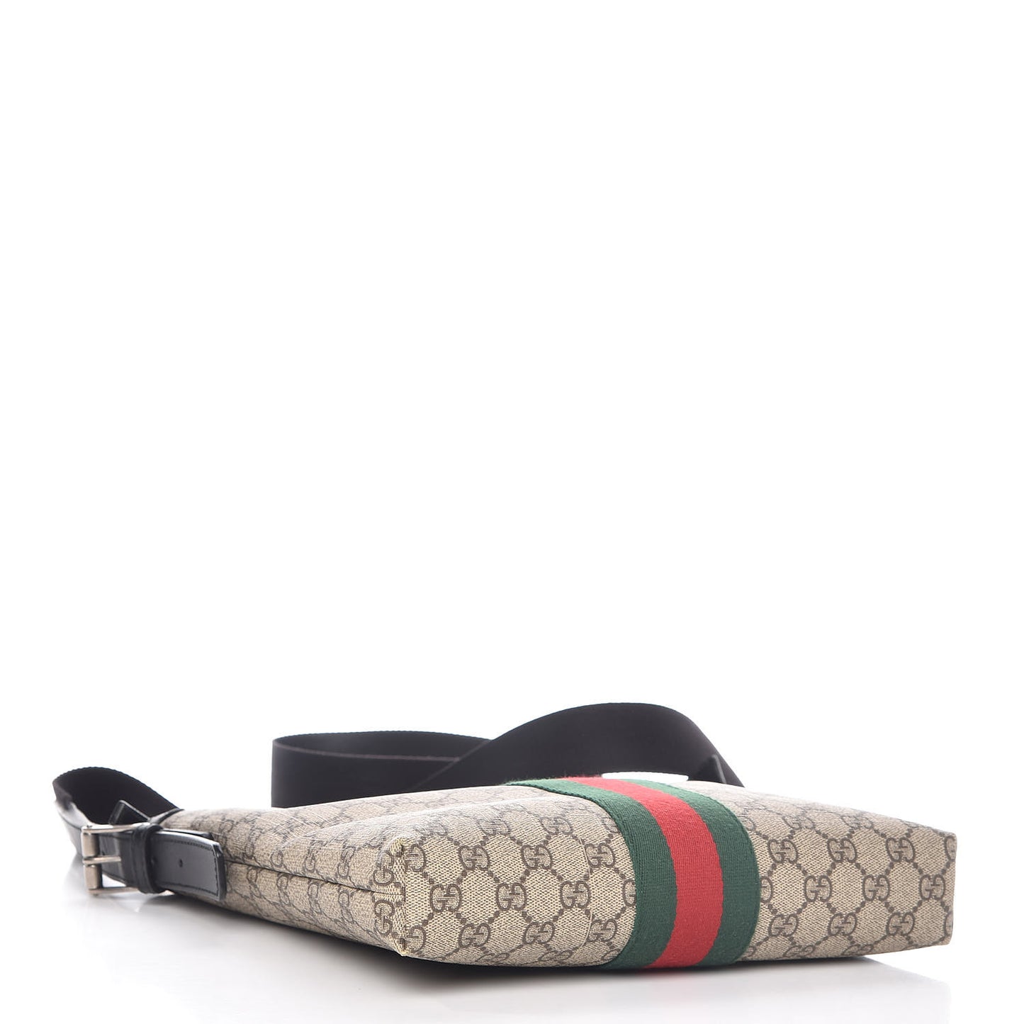 GG Supreme Monogram Web Messenger Bag Black