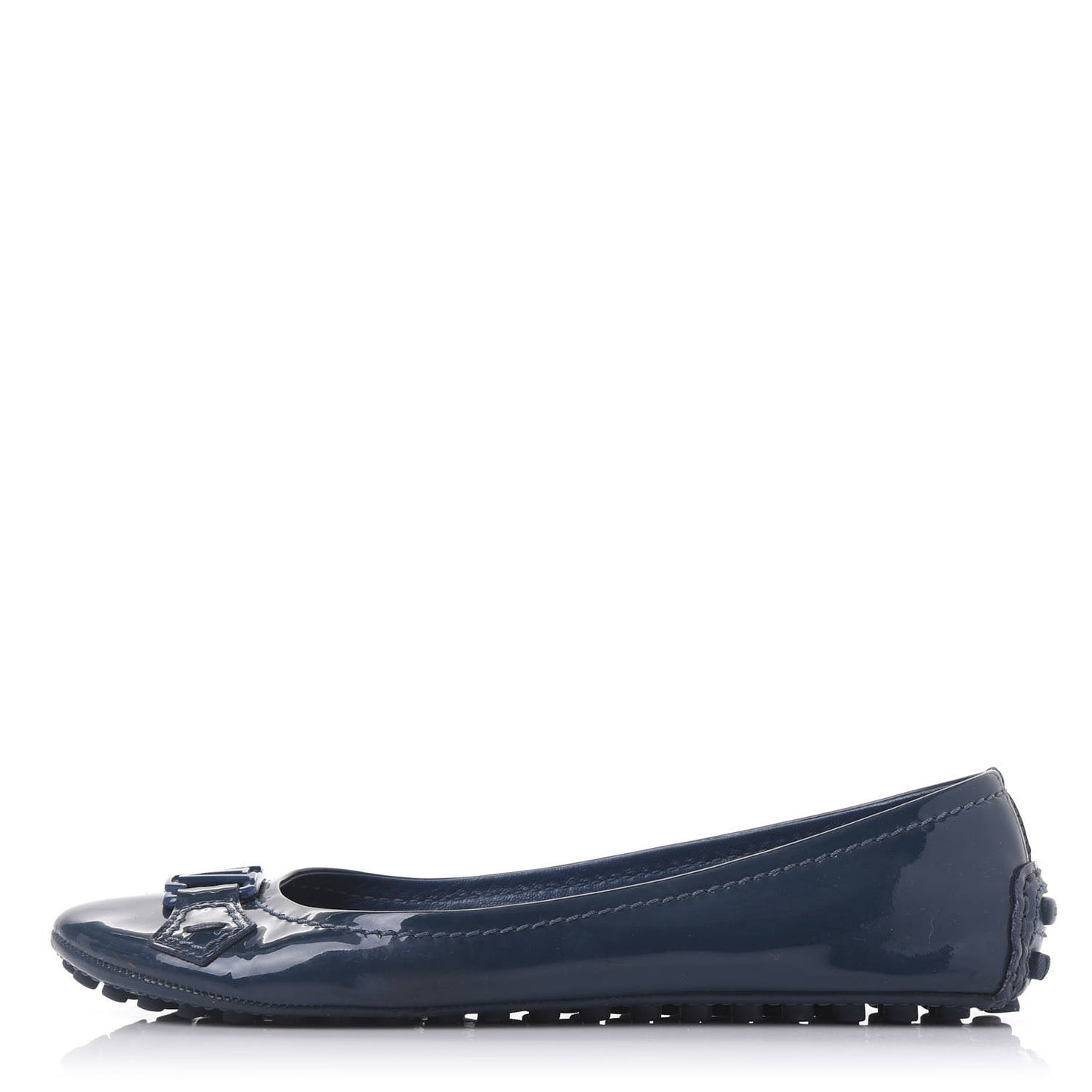 Patent Calfskin Oxford Ballerina Flats 37 Blue
