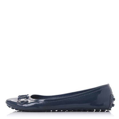 Louis Vuitton Patent Calfskin Oxford Ballerina Flats 37 Blue 1 of 8