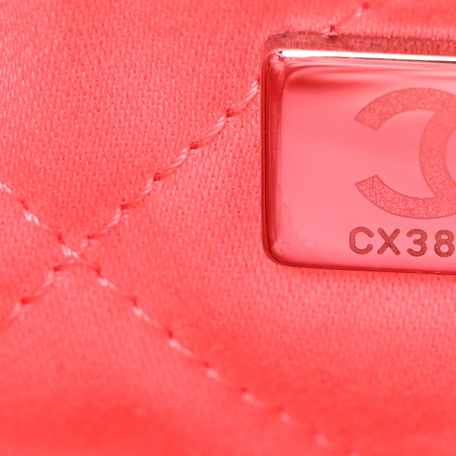 Chanel Shiny Calfskin Quilted Rainbow Metal Mini Chanel 22 Coral Pink 7 of 10