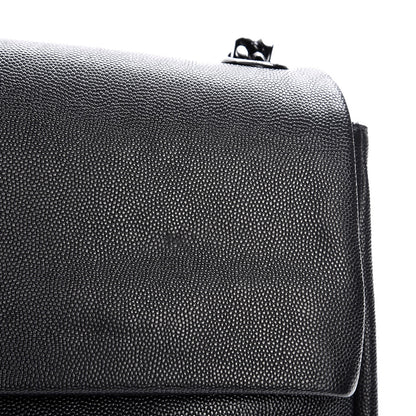 Saint Laurent Grain De Poudre Medium West Hollywood Monogram Fold-Over Black 9 of 9