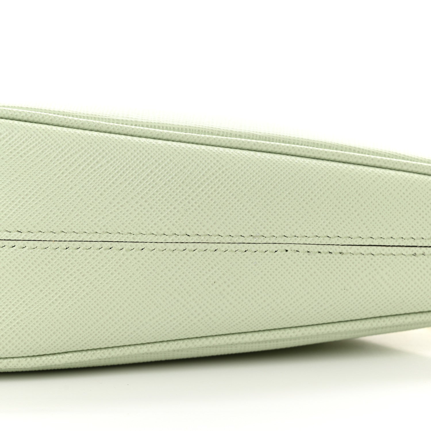 Prada Saffiano Lux Triangle Logo Embossed Mini Triangle Bag Acqua 9 of 9