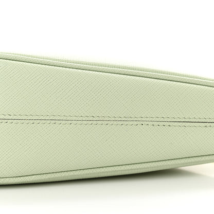 Prada Saffiano Lux Triangle Logo Embossed Mini Triangle Bag Acqua 9 of 9