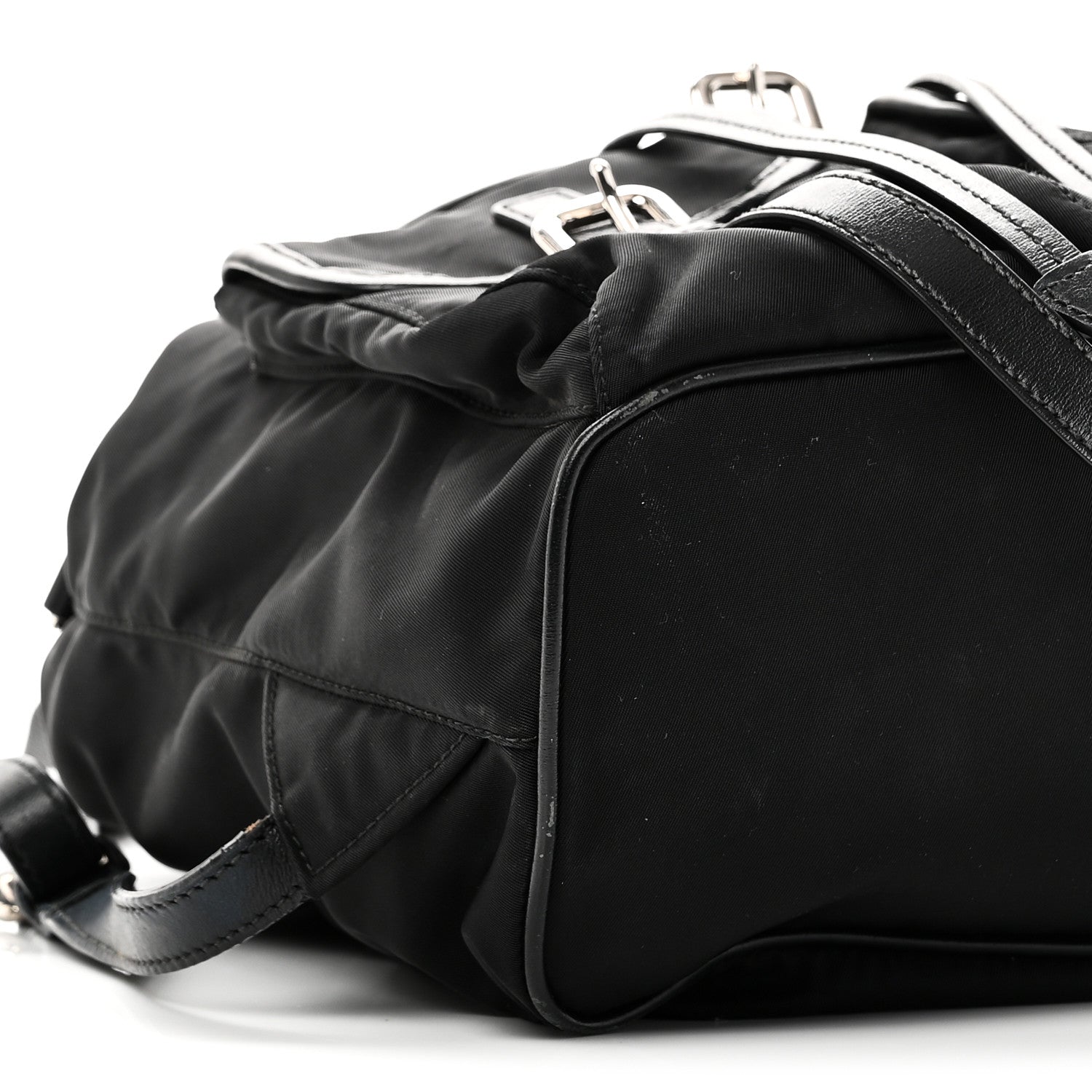 Prada Tessuto Nylon Soft Calfskin Backpack Black 9 of 10