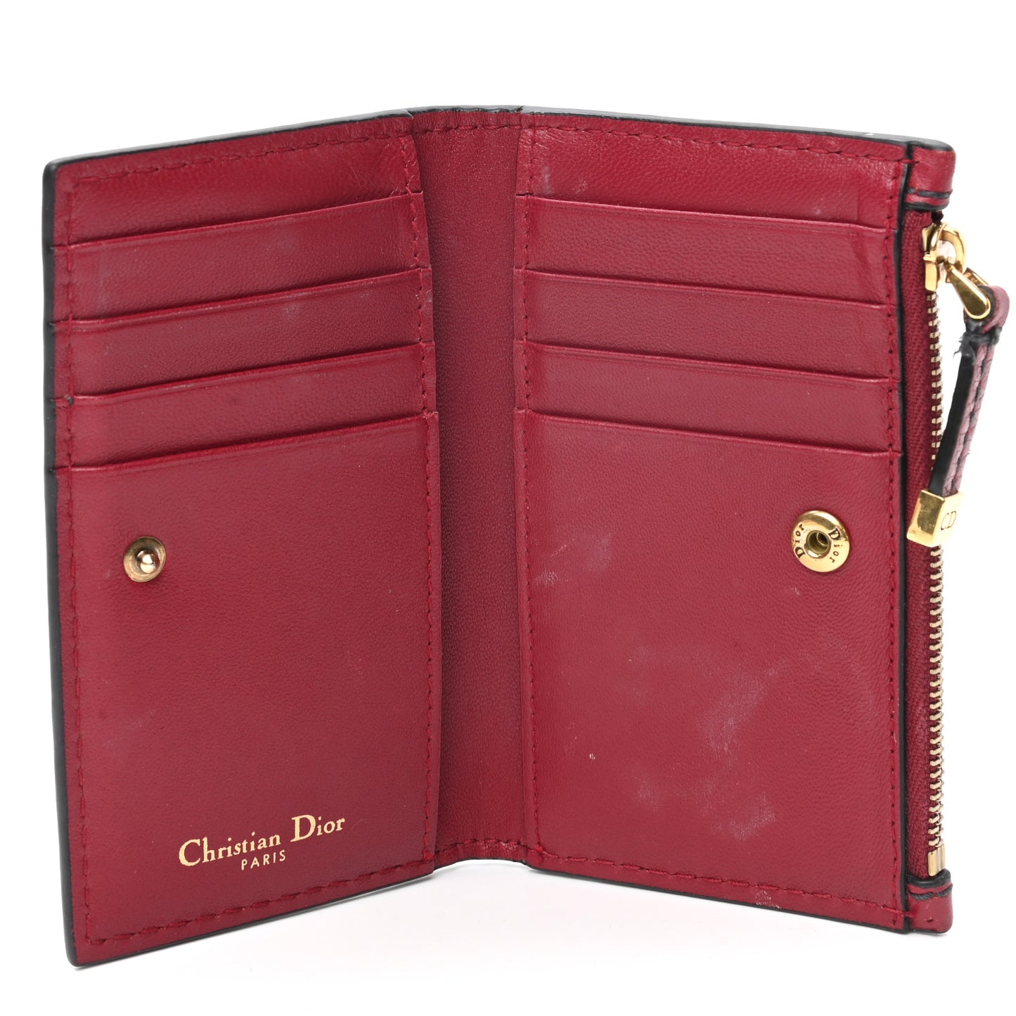Calfskin D-Bee Wallet Dark Red