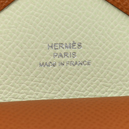 Hermes Epsom Verso Calvi Duo Card Case Gold Vert Fizz 6 of 8