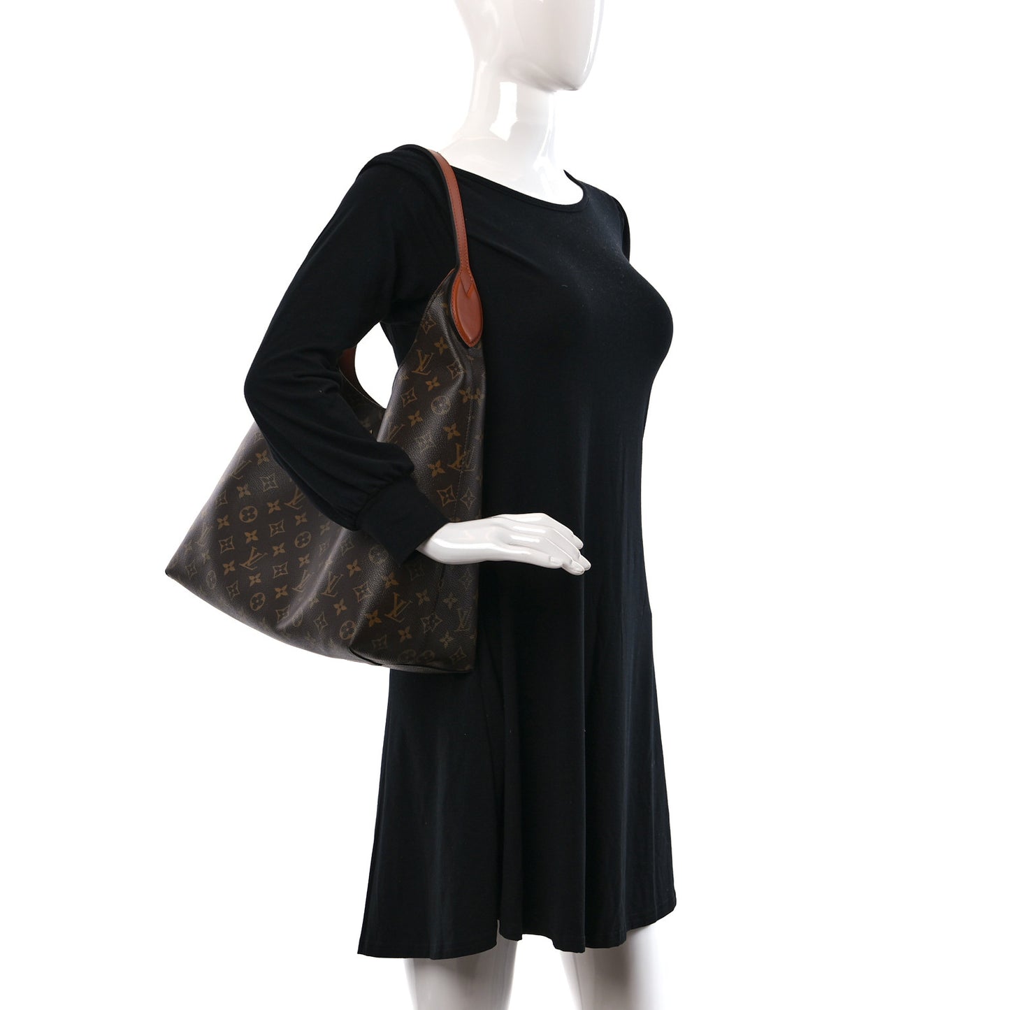 Monogram Flower Hobo Beige