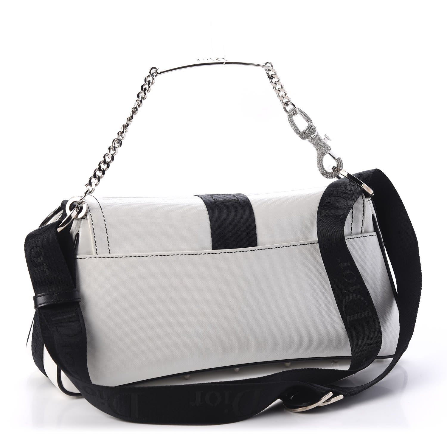 Christian Dior Coated Canvas Crystal Hardcore Bag White 2 of 10