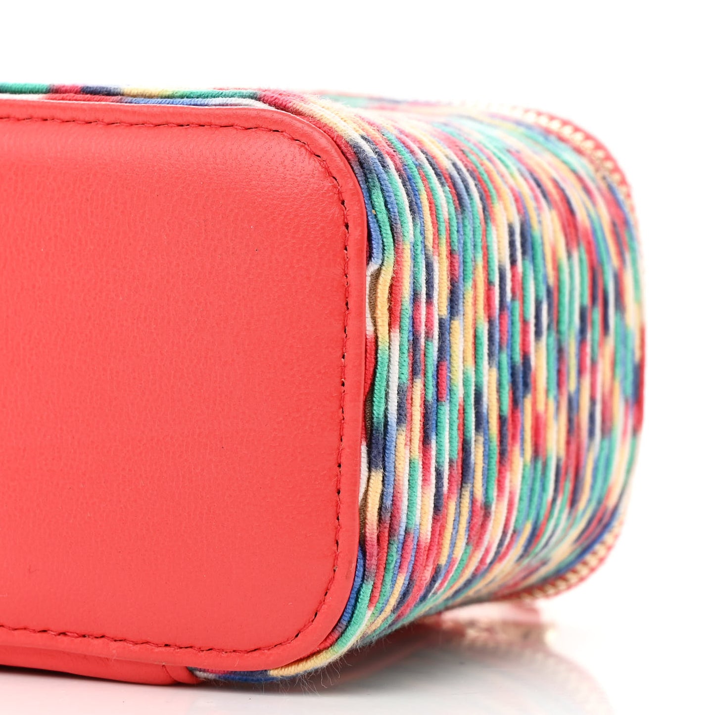 Embroidered Thread Mini Vanity With Chain Multicolor