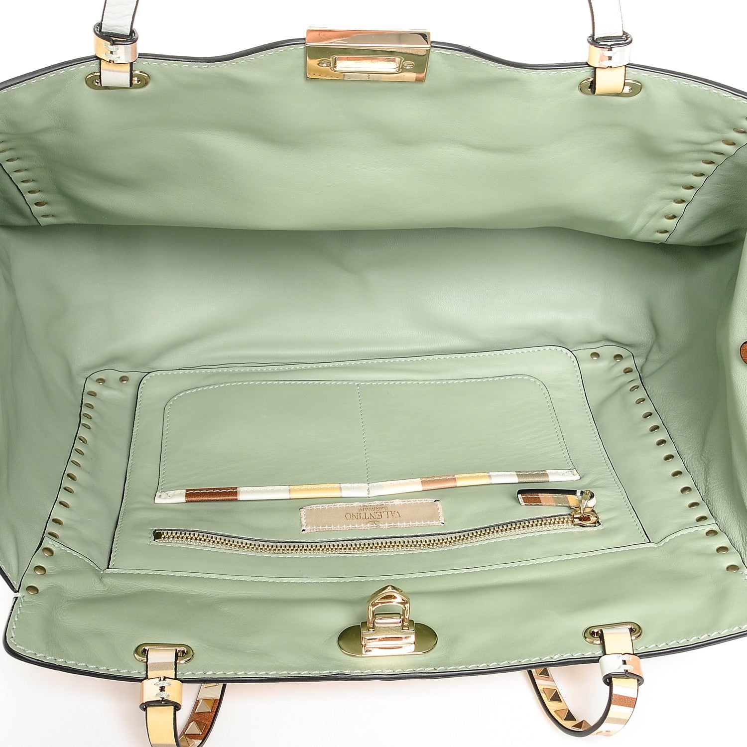 Valentino Garavani Vitello Native Couture 1975 Medium Rockstud Tote Multicolor 5 of 6