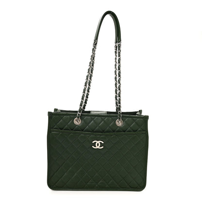 Chanel Aged Calfskin Quilted Large Working Vibe Camera Case Khaki 1 of 18