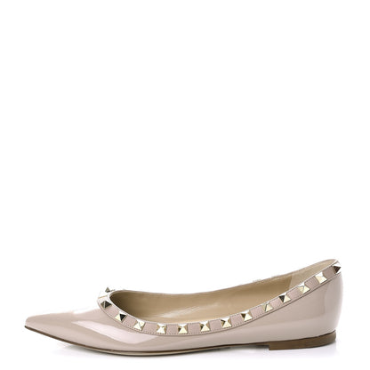 Valentino Garavani Patent Rockstud Ballerina Flats 38 Poudre 1 of 9