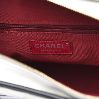 Chanel Aged Calfskin Quilted Medium Gabrielle Hobo Black White 7 of 10