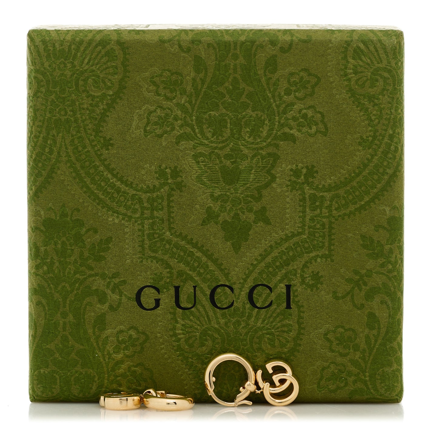 18K Yellow Gold Running G Drop Hoop Earrings