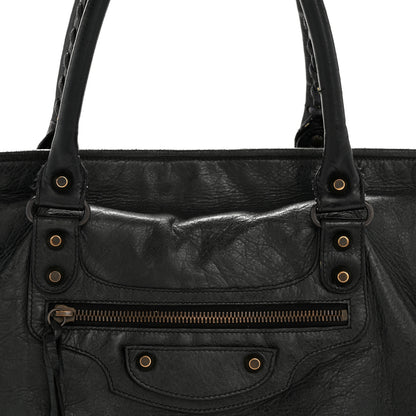 Balenciaga Agneau Classic Hardware Large Sunday Tote Black 9 of 14