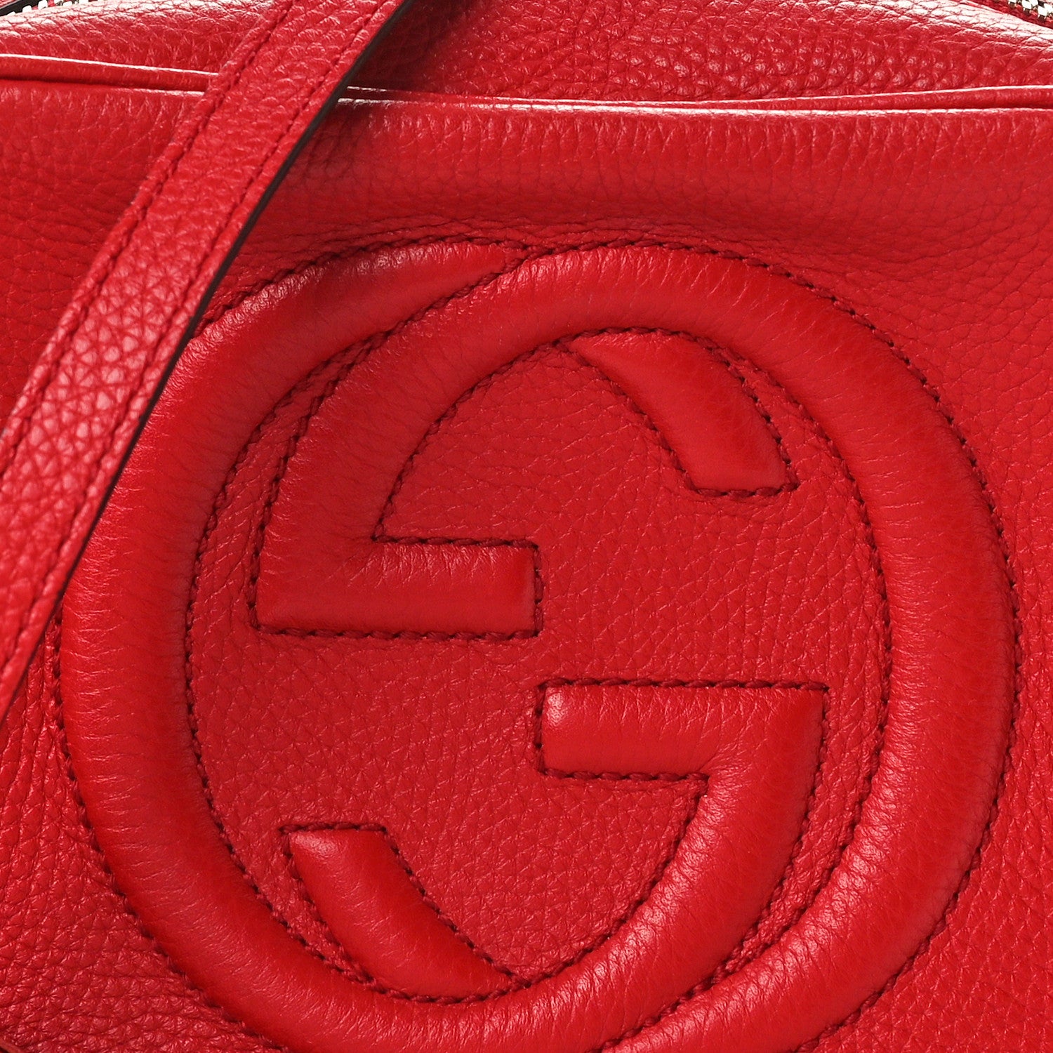 Gucci Pebbled Calfskin Small Soho Disco Bag Tabasco Red 8 of 10