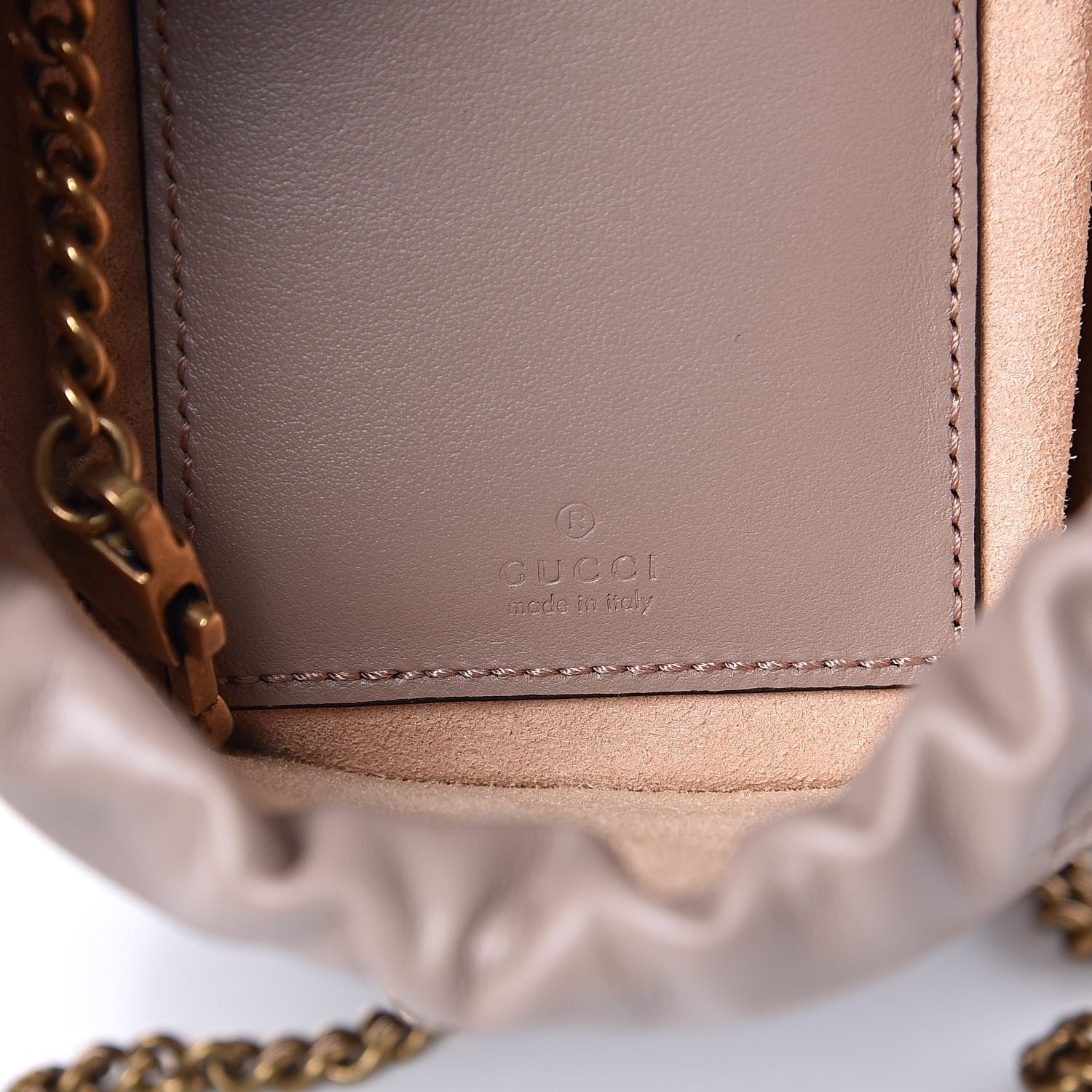 Gucci Calfskin Matelasse Mini GG Marmont 2.0 Bucket Bag Porcelain Rose 6 of 9