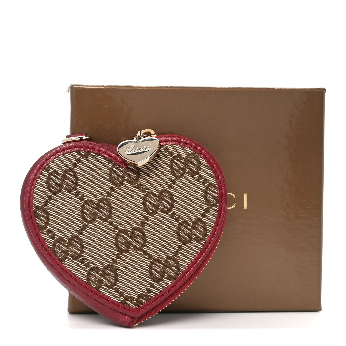 Monogram Heart Coin Purse Red