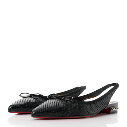 Christian Louboutin Nappa Spiked Hall Slingback Flats 39.5 Black 3 of 10