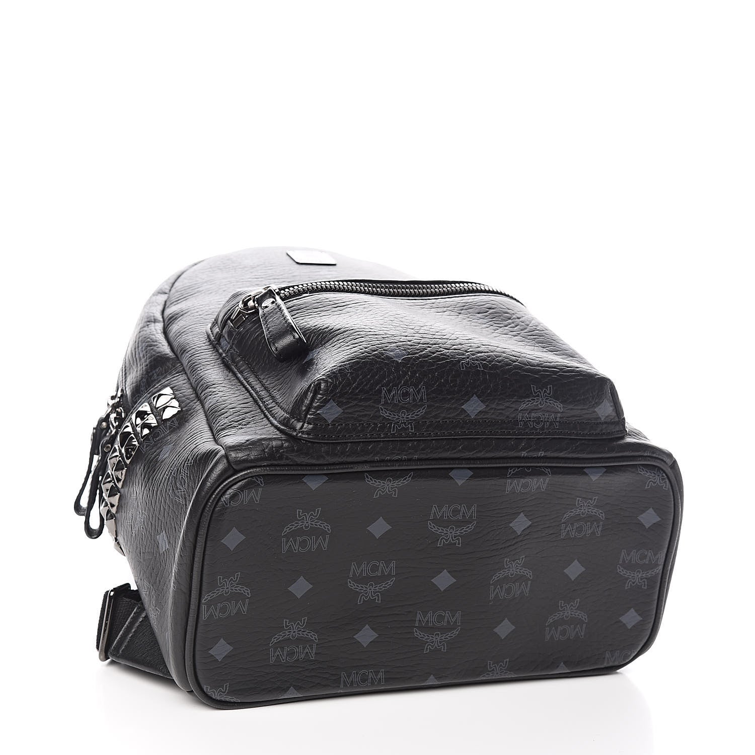 MCM Visetos Small Side Stud Stark Backpack Black 4 of 11