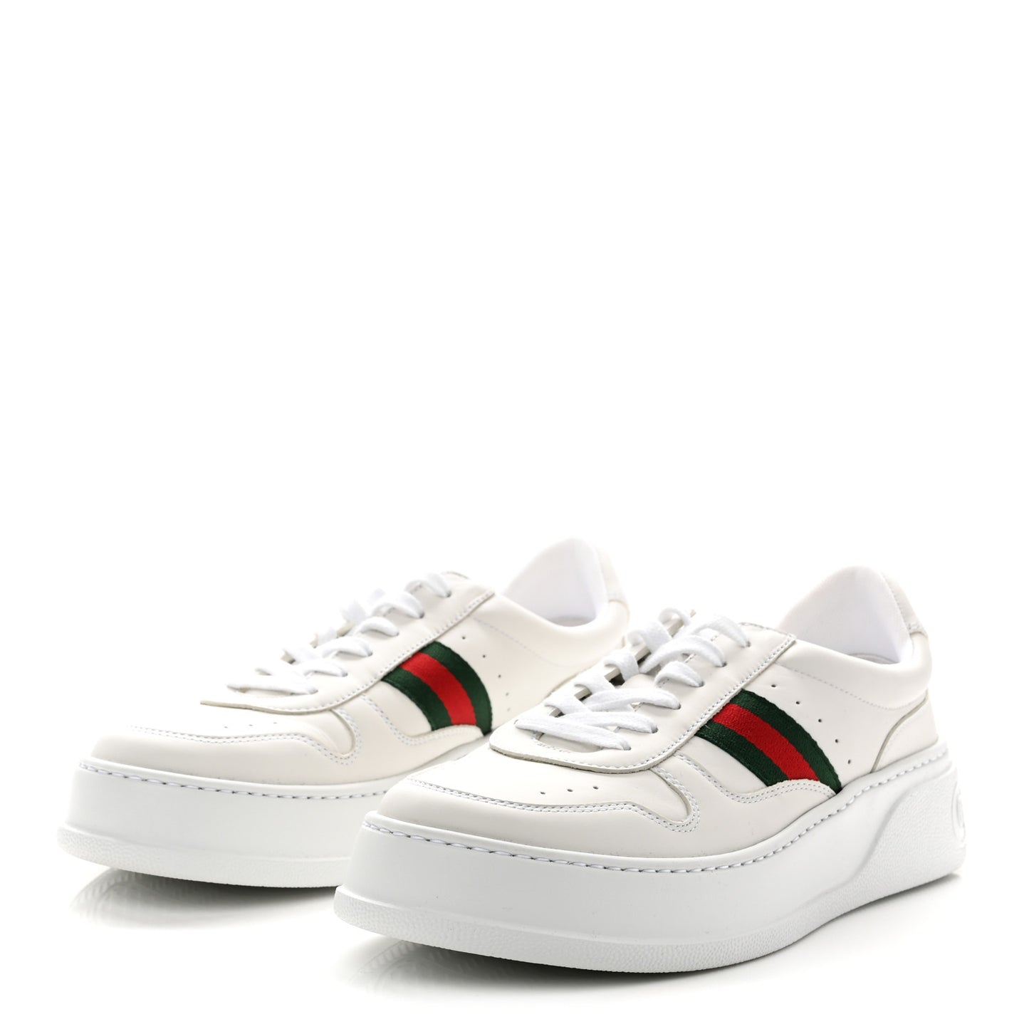 Calfskin Web Womens Platform Sneakers 40 White