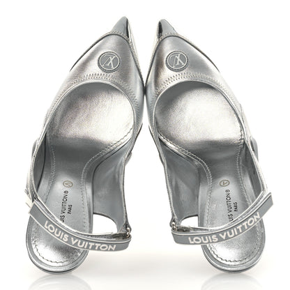 Louis Vuitton Metallic Lambskin Archlight Slingback Pumps 37 Argent 2 of 12