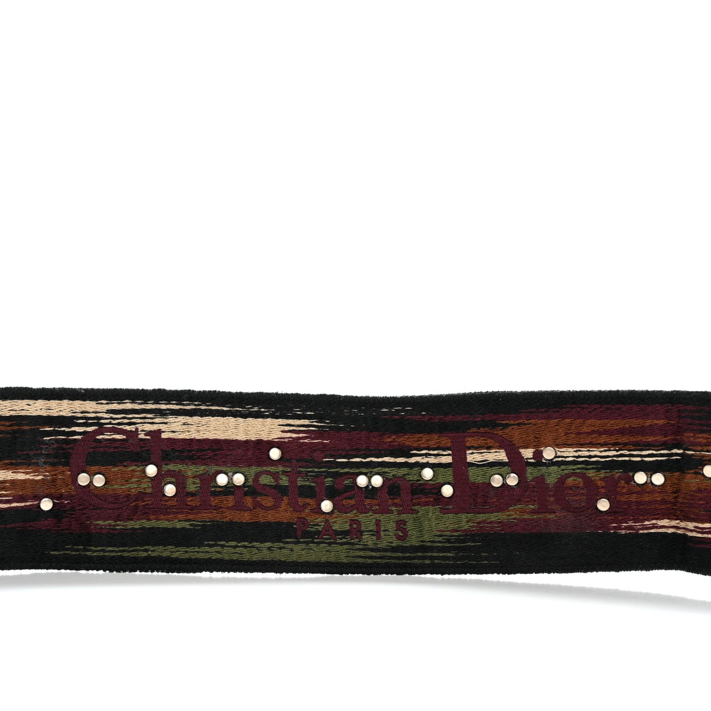 Canvas Embroidered Studded Bohemian Fringe Shoulder Strap Black Multicolor