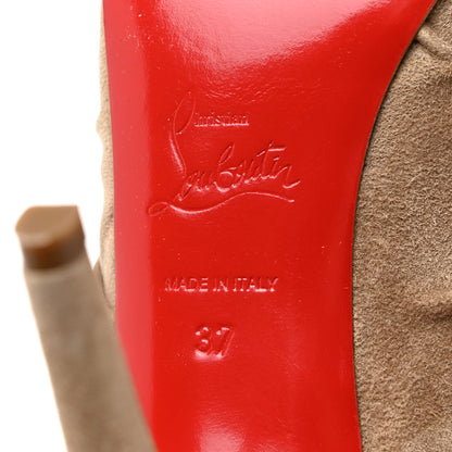 Christian Louboutin Veau Velours Piros 120 Boot 37 Naturale 7 of 8