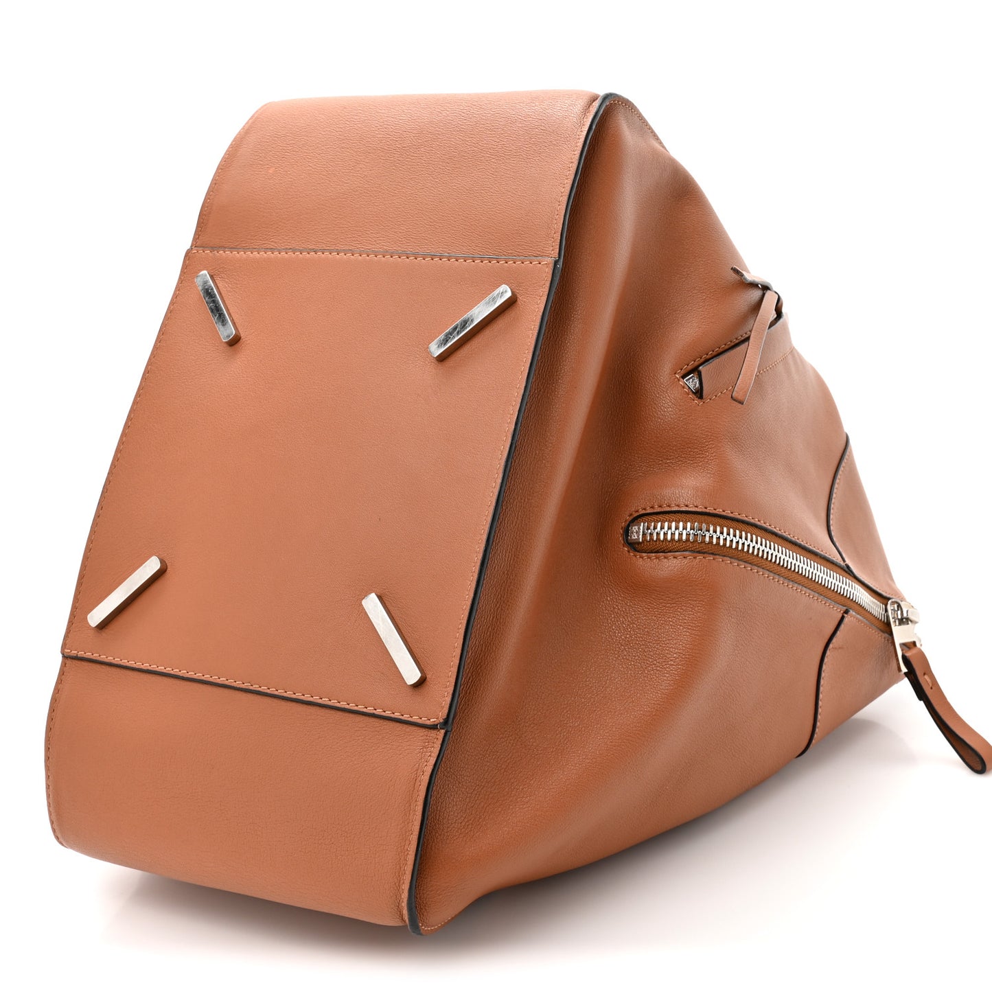 Grained Calfskin Medium Hammock Shoulder Bag Tan