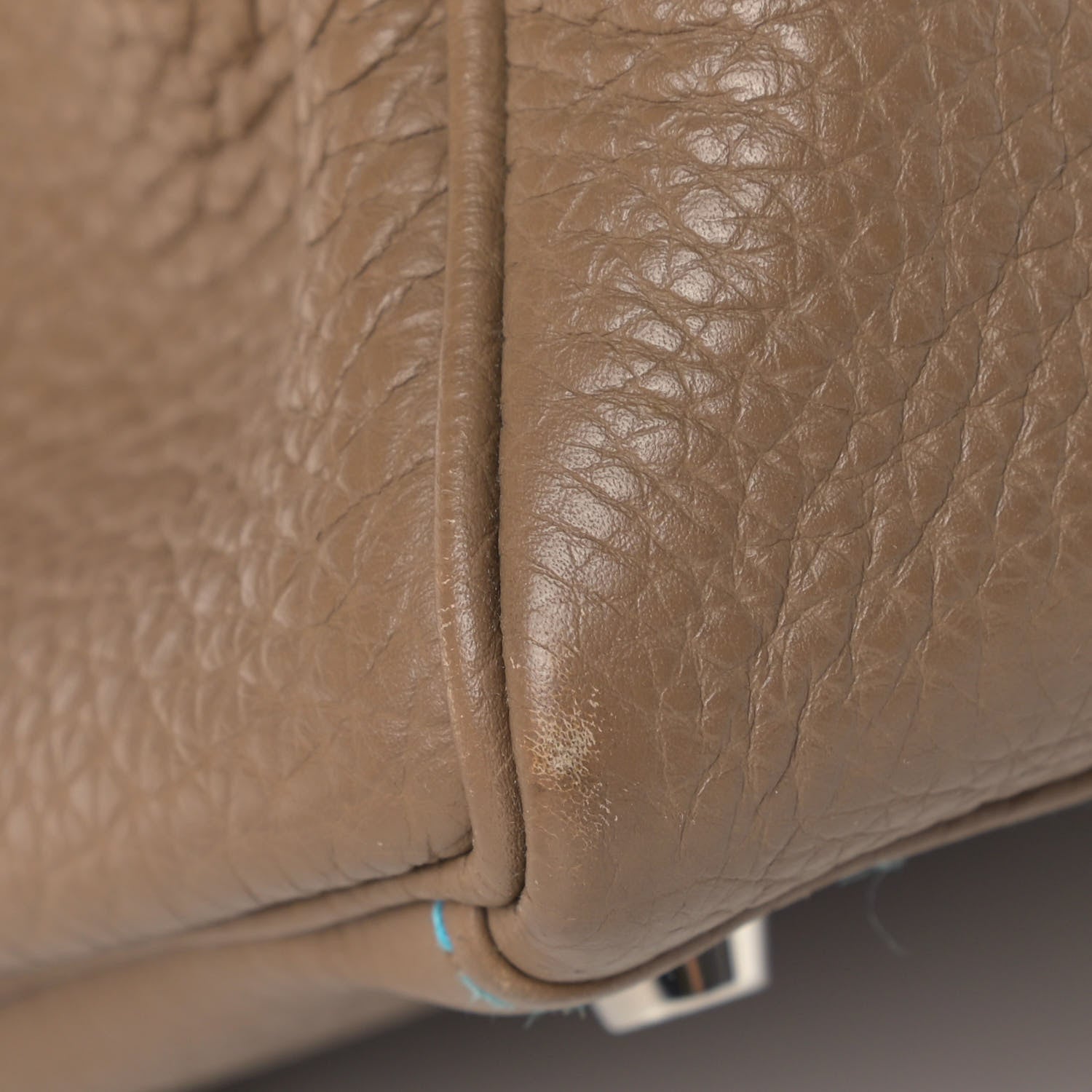 Hermes Togo Eclat Kelly Retourne 35 Etoupe Bleu Azteq 5 of 14