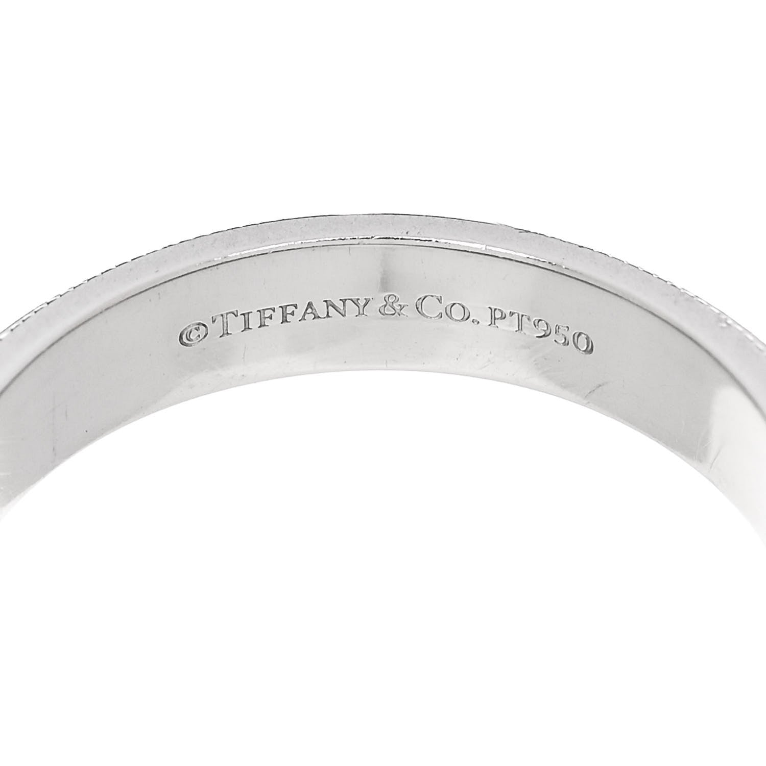 Tiffany Platinum 4mm Together Milgrain Wedding Band Ring  59 8.75 4 of 4