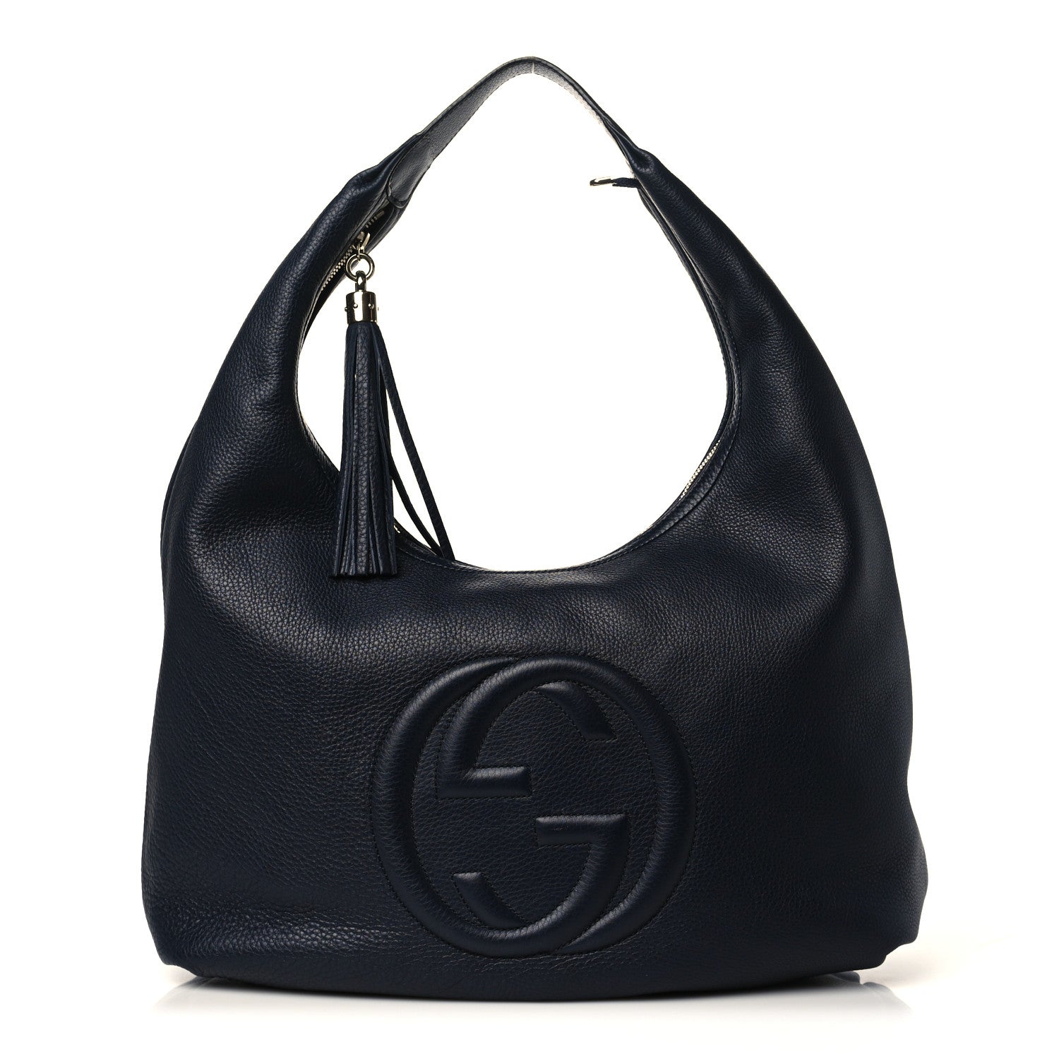 Gucci Pebbled Calfskin Large Soho Hobo Dark Blue 1 of 9
