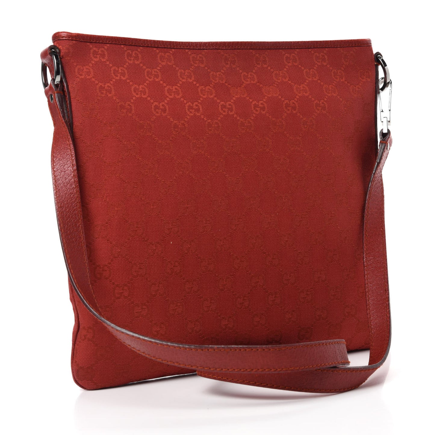 Monogram Medium Flat Messenger Bag Red