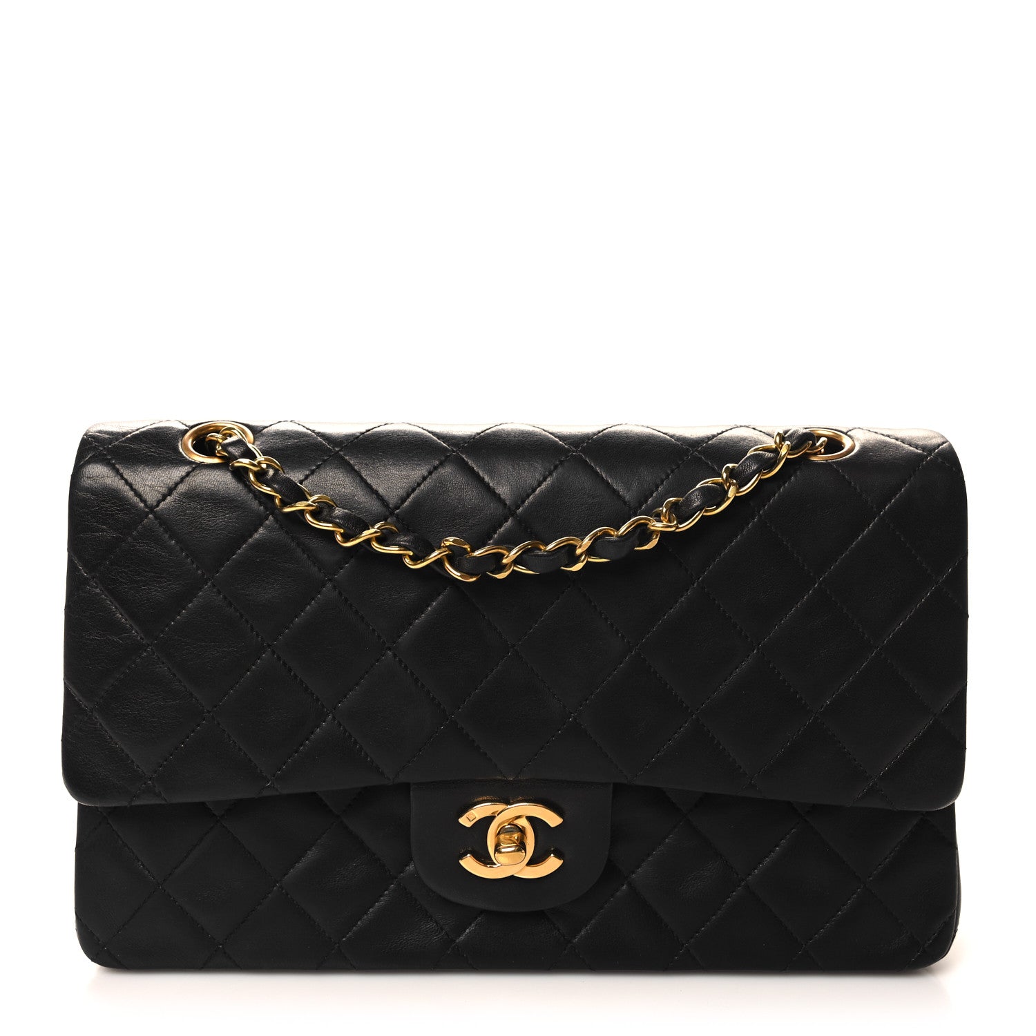 Chanel Lambskin Quilted Medium Double Flap Black 1 of 11