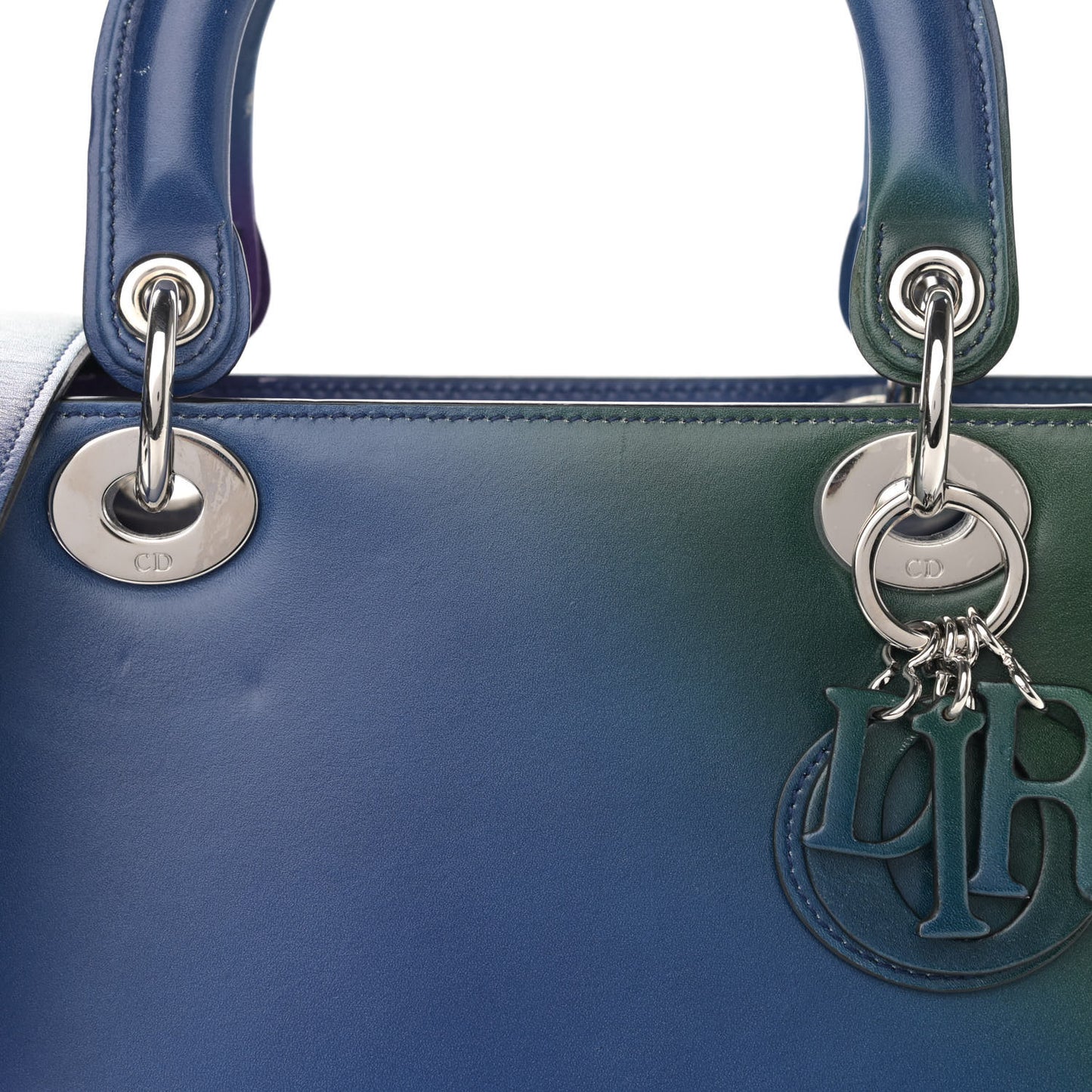 Box Calfskin Gradient Medium Lady Dior Purple Blue Green