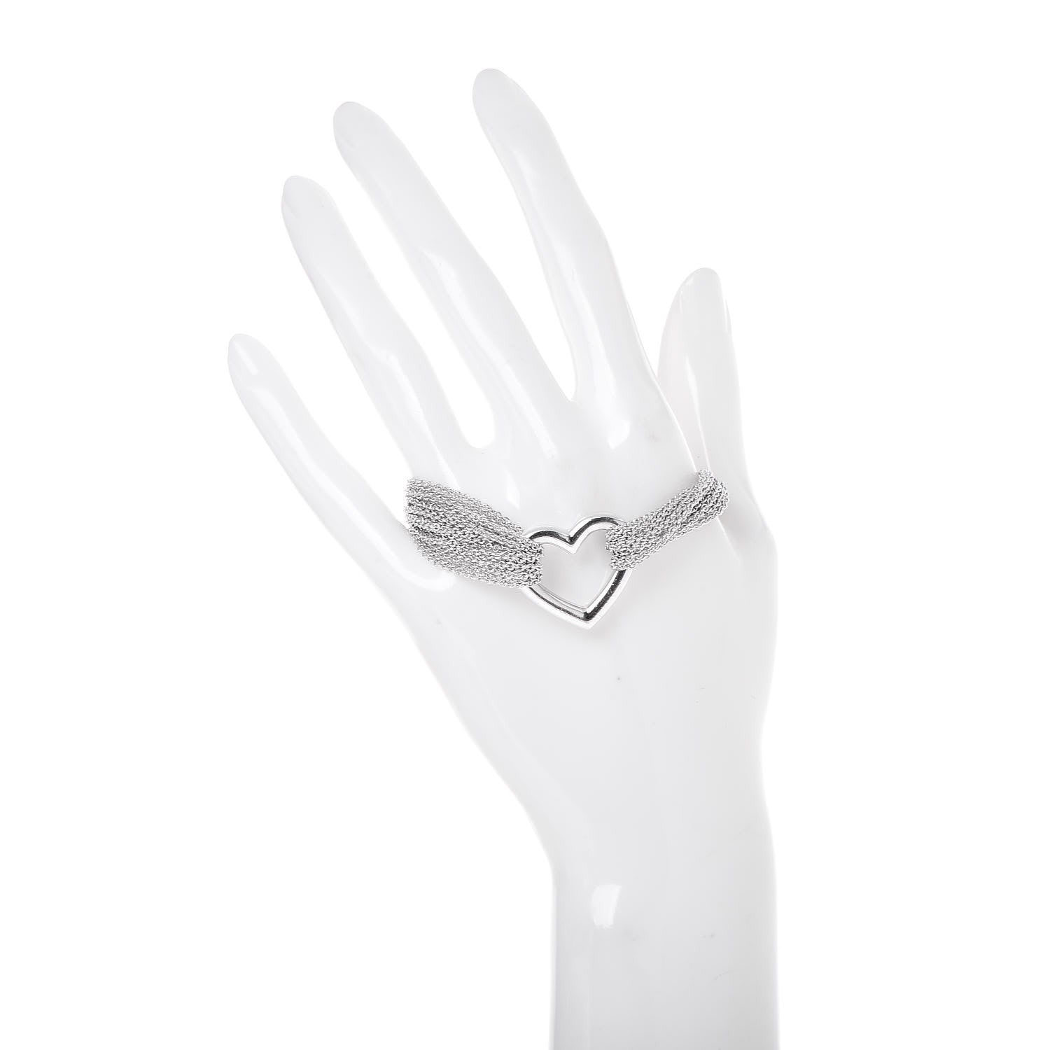 Tiffany Sterling Silver Heart Mesh Bracelet 2 of 4
