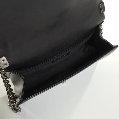 Chanel Lambskin Stitched Medium Boy Flap Black 5 of 8