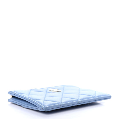 Chanel Lambskin Quilted CC Zip Card Holder Light Blue 4 of 6