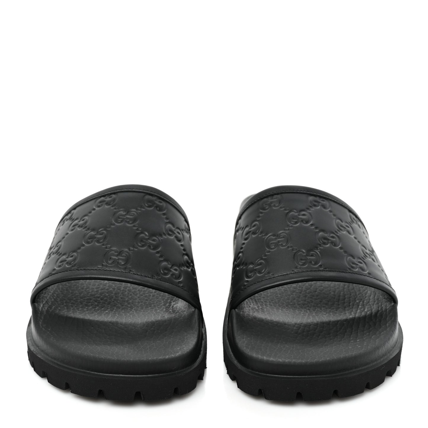 Guccissima Mens Lug Sole Slide Sandals 8 Black