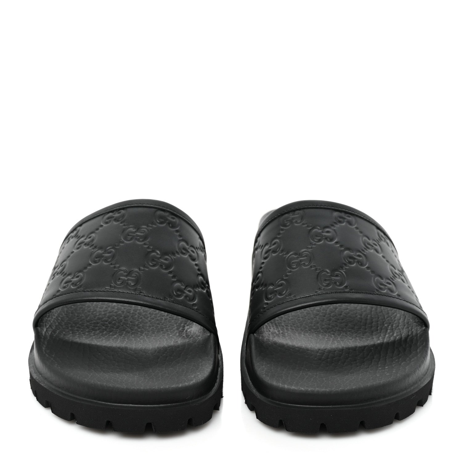 Gucci Guccissima Mens Lug Sole Slide Sandals 8 Black 2 of 12