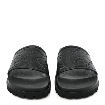 Gucci Guccissima Mens Lug Sole Slide Sandals 8 Black 2 of 12