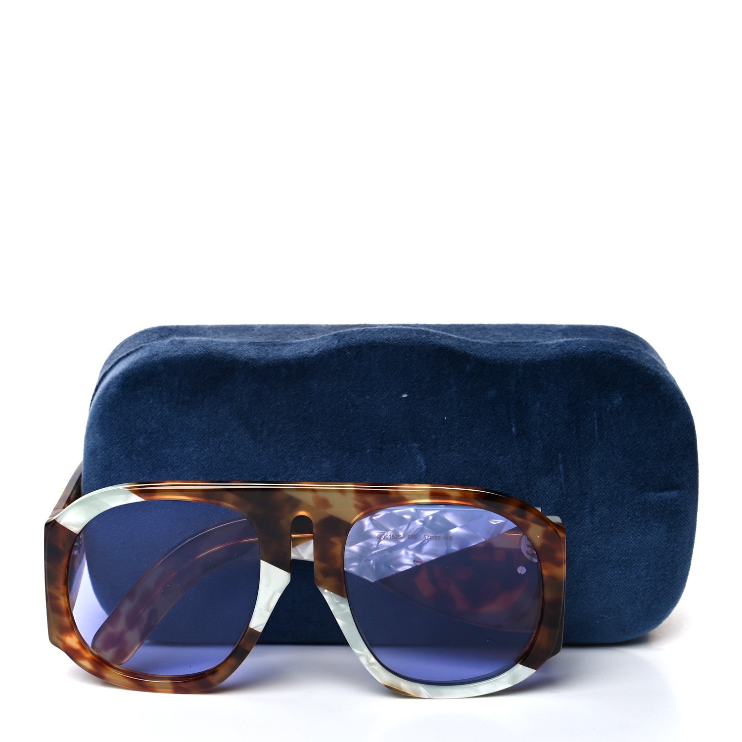 Gucci Oversized Aviator Sunglasses GG0152S Tortoise Mother Of Pearl 8 of 8