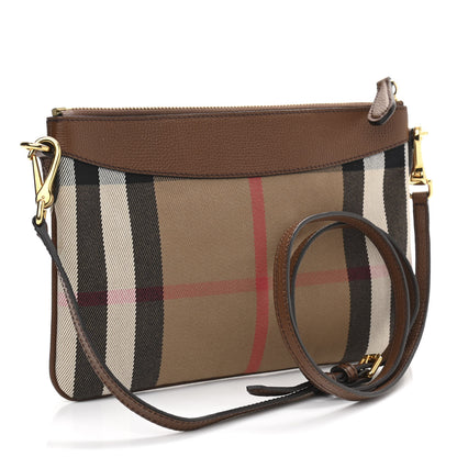 Burberry House Check Derby Peyton Crossbody Clutch Bag Tan 3 of 10